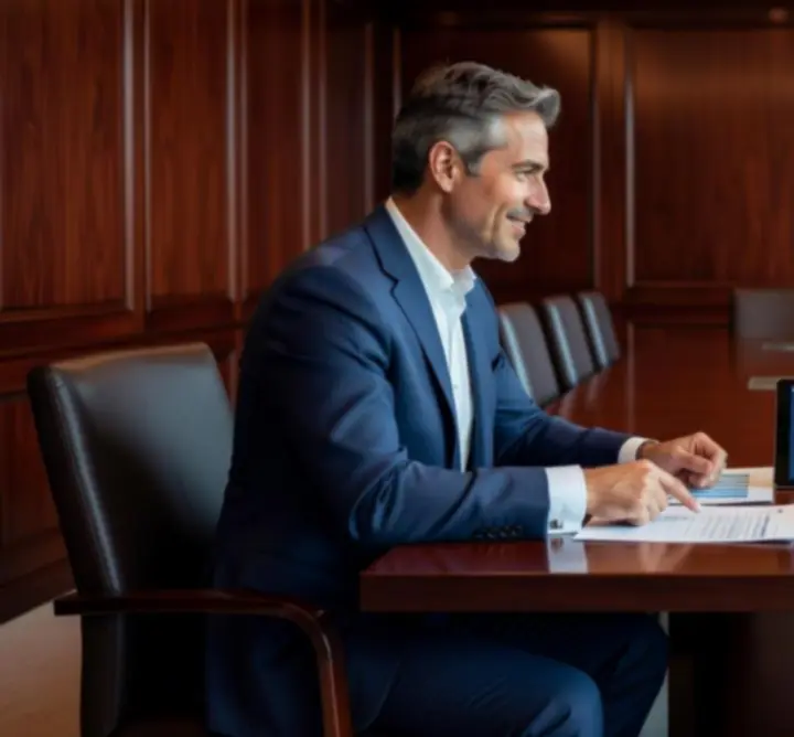 Advisor and clients discussing mortgage finance options in a meeting