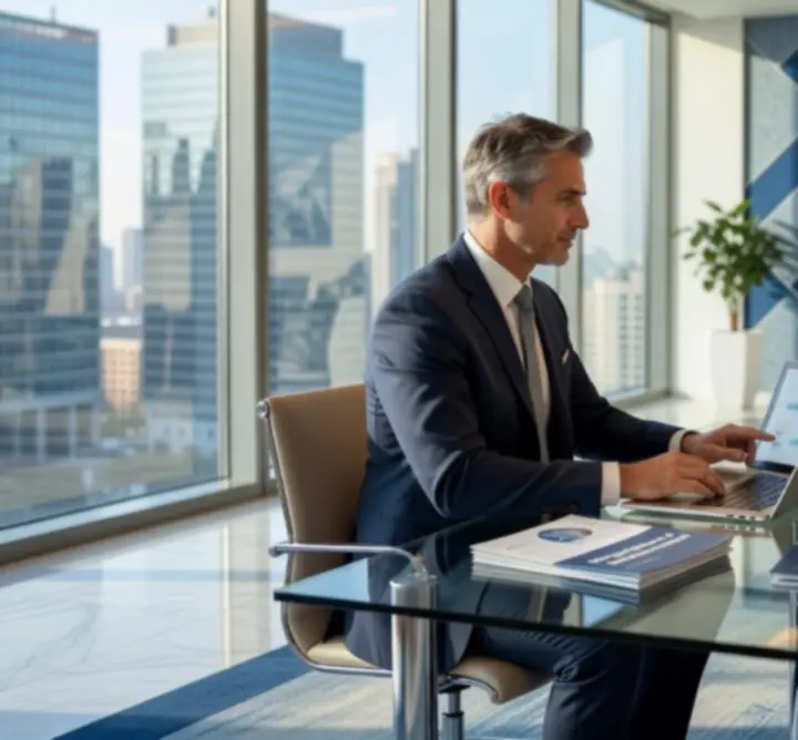 Financial consultant reviewing mortgage and investment options with clients